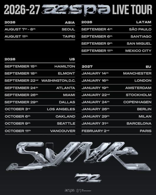 aespa world tour poster